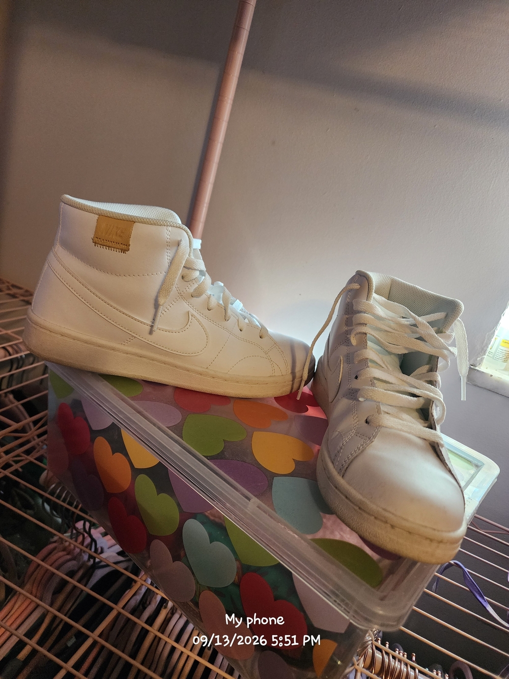 Nike Women's White High-Top Sneakers with Tan Accent